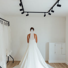 ANDY. single tier veil, barely there, plain tulle.