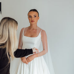 ANDY. single tier veil, barely there, plain tulle.