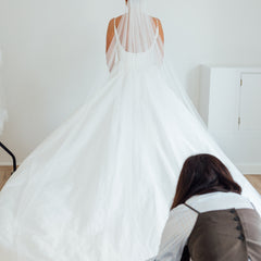 ANDY. single tier veil, barely there, plain tulle.