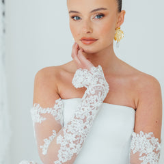 BILLIE. corded lace bridal sleeves.