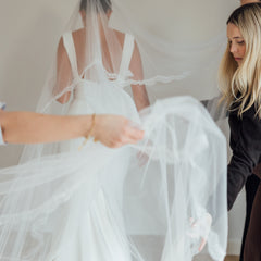 HARRY. blusher veil, eyelash lace trim.