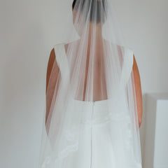 HARRY. blusher veil, eyelash lace trim.