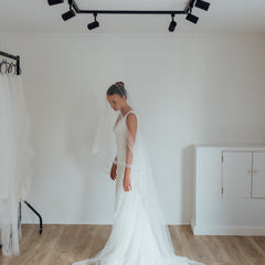 HARRY. blusher veil, eyelash lace trim.