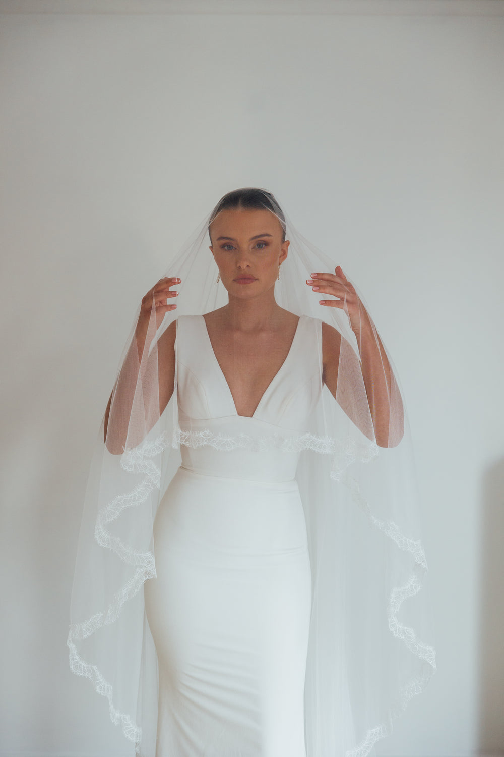 HARRY. blusher veil, eyelash lace trim.