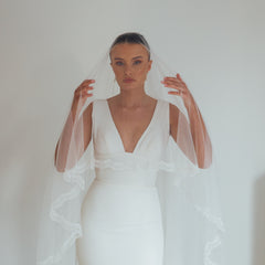 HARRY. blusher veil, eyelash lace trim.