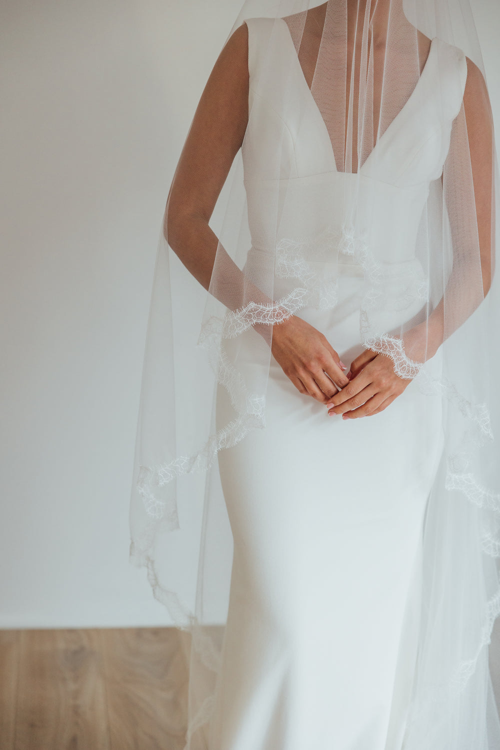 HARRY. blusher veil, eyelash lace trim.