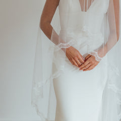 HARRY. blusher veil, eyelash lace trim.
