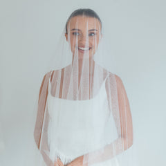 DAPHNE. blusher veil, sparkle detail.