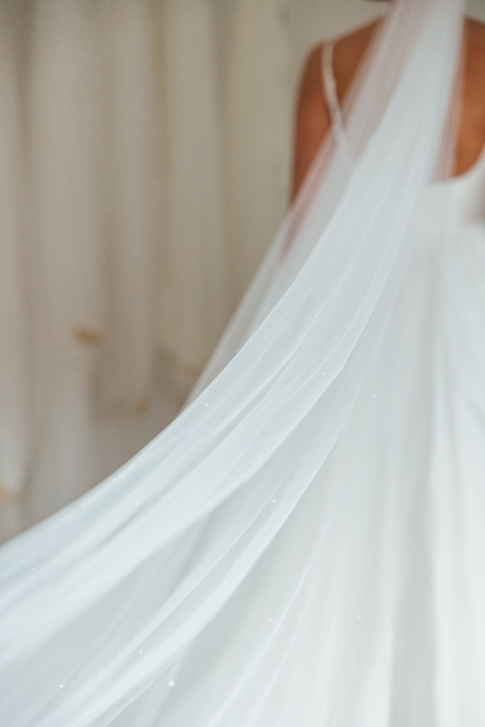 DAPHNE. single tier veil, sparkle detail.