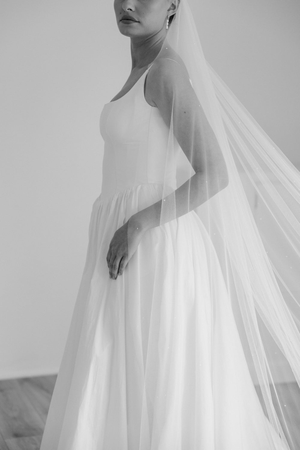 DAPHNE. single tier veil, sparkle detail.