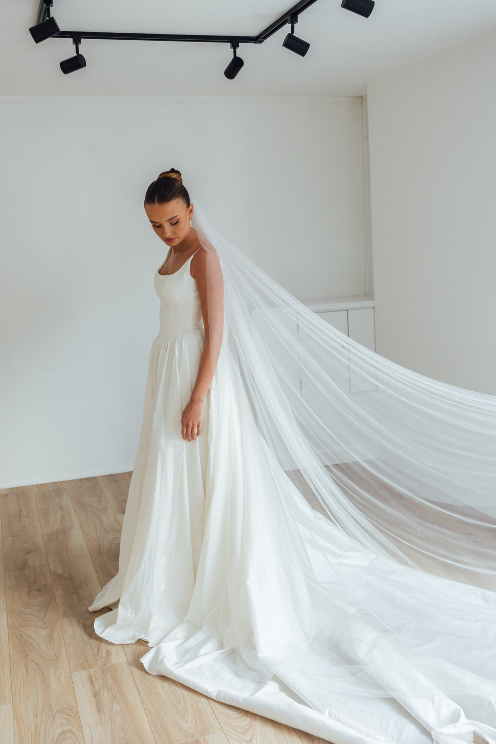 DAPHNE. single tier veil, sparkle detail.