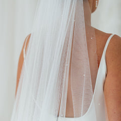 DAPHNE. single tier veil, sparkle detail.