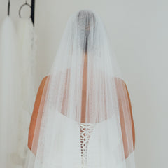 FRANC. single tier veil, fully ruched, plain tulle.