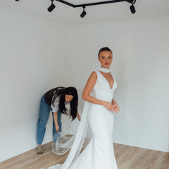 MILA. tulle bridal scarf.