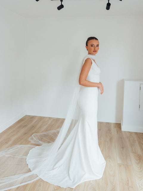 MILA. tulle bridal scarf.