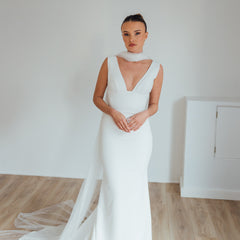 MILA. tulle bridal scarf.