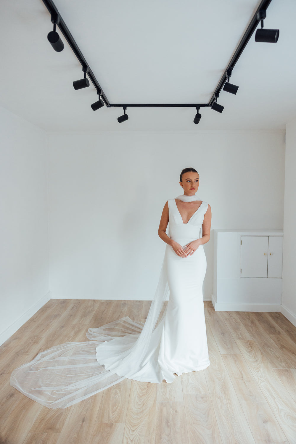 MILA. tulle bridal scarf.