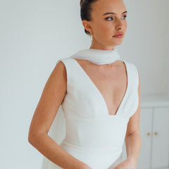 MILA. tulle bridal scarf.