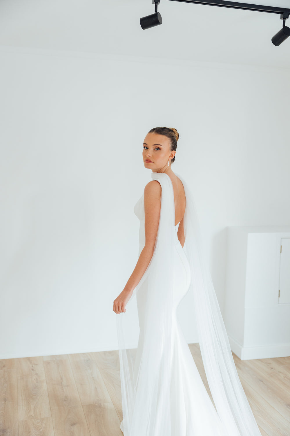 MILA. tulle bridal scarf.