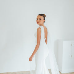 MILA. tulle bridal scarf.