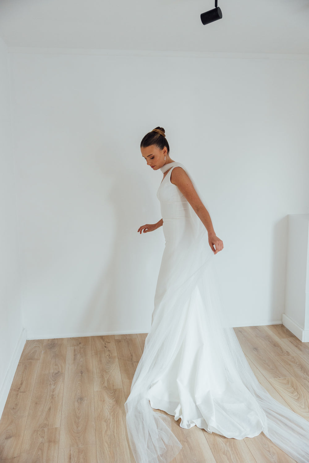 MILA. tulle bridal scarf.