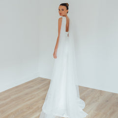 MILA. tulle bridal scarf.