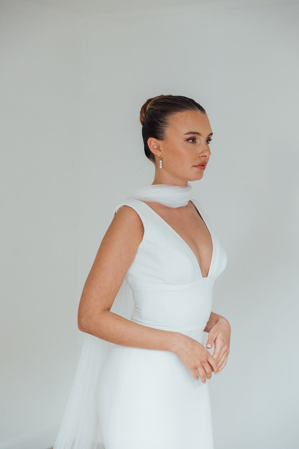 MILA. tulle bridal scarf.