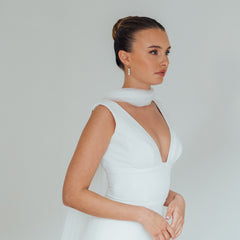 MILA. tulle bridal scarf.
