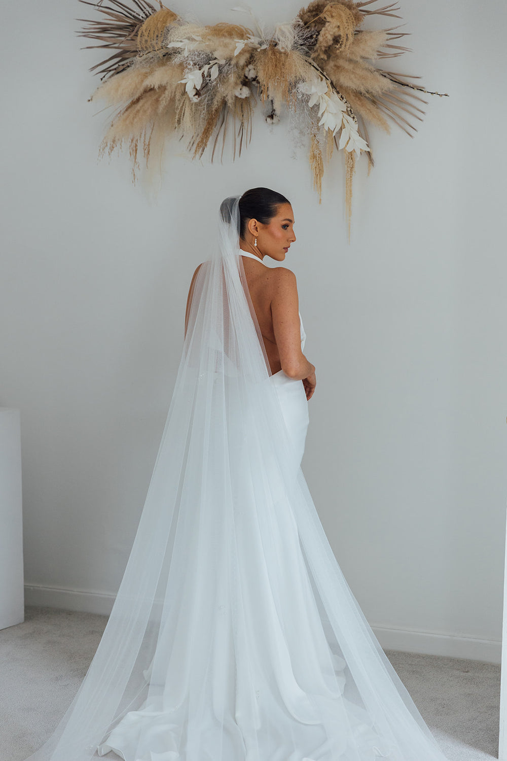 TAMSIN. blusher veil, pearl detail.