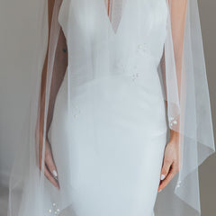 TAMSIN. blusher veil, pearl detail.