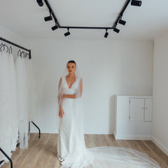 TAMSIN. single tier veil, pearl detail.