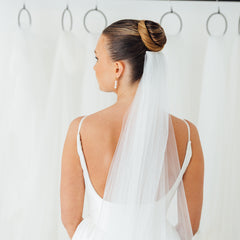 ANDY. single tier veil, barely there, plain tulle.