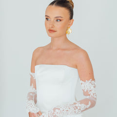 BILLIE. corded lace bridal sleeves.