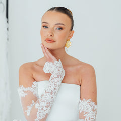 BILLIE. corded lace bridal sleeves.