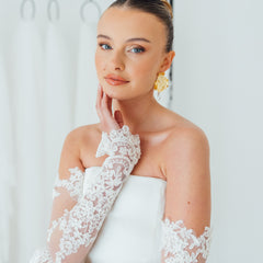 BILLIE. corded lace bridal sleeves.
