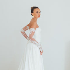 BILLIE. corded lace bridal sleeves.