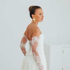 BILLIE. corded lace bridal sleeves.
