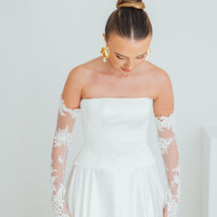 BILLIE. corded lace bridal sleeves.