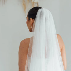 FRANC. single tier veil, fully ruched, plain tulle.